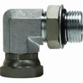 Midland Metal Swivel Adapter, 7814 x 12 Nominal, Male ORing Boss x Female NPSM, 90 deg, 2900 to 3600 psi, Ste 6901NWO108